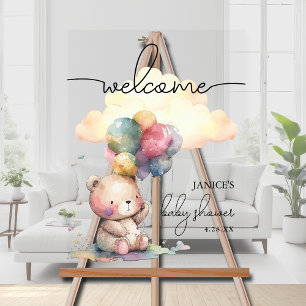 Teddy Bear Baby shower Welcome Acryl Bord