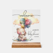 Teddy Bear Baby shower Welcome Acryl Bord (Voorkant)