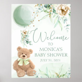 Teddy Bear Baby shower Welkomstteken Poster