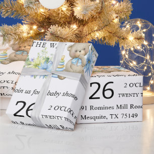 Teddy Bear Baby shower Wrapping Paper Cadeaupapier