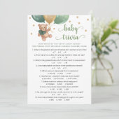 Teddy Bear Baby Trivia Baby shower Carte de jeu (Debout devant)