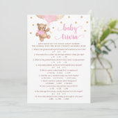 Teddy Bear Baby Trivia Baby shower Carte de jeu (Debout devant)