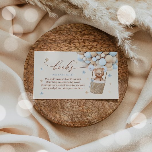 Teddy Bear Ballon Baby shower Book Request Informatiekaartje