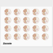 Teddy Bear Ballonnen Blush Roze Ronde Sticker (Vel)
