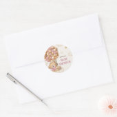 Teddy Bear Ballonnen Blush Roze Ronde Sticker (Envelop)