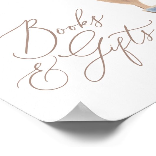 Teddy Bear Balloon Baby shower Boeken en geschenke Poster (Hoek)