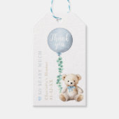 Teddy Bear Balloon Baby shower Dank u Label Cadeaulabel (Voorkant)