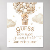 Teddy Bear Balloon Baby shower gok spel Poster (Voorkant)