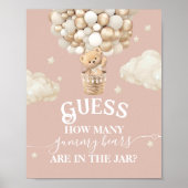 Teddy Bear Balloon Baby shower gok spel Poster (Voorkant)