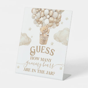 Teddy Bear Balloon Baby shower gok spel Reclamebord Met Voetstuk