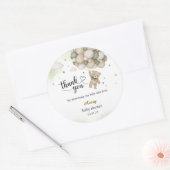 Teddy Bear Balloon Baby Shower Thank You Sticker (Enveloppe)