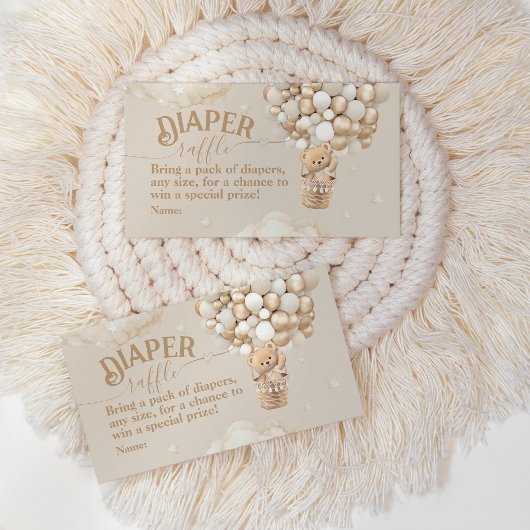 Teddy Bear Balloon Barly Wait Baby shower Daper Informatiekaartje