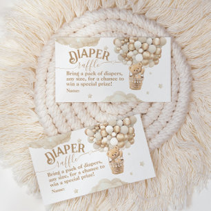 Teddy Bear Balloon Barly Wait Baby shower Daper Informatiekaartje