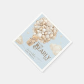 Teddy Bear Balloon Barly Wait Boy Baby shower Servet (Hoek)