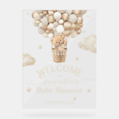 Teddy Bear Balloon Bearly Wait Baby shower bienven (Recto)