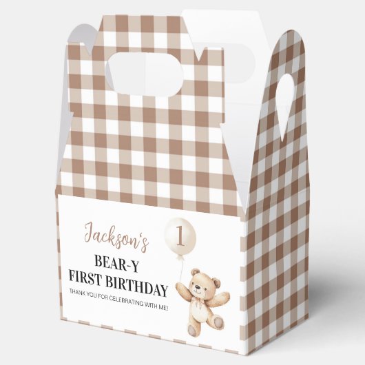 Teddy Bear Balloon Beary Verjaardag Bedankt Bedankdoosjes (Geopend)