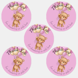 Teddy Bear BALLOON bedankt Labels