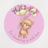 Teddy Bear BALLOON bedankt Labels (Design 1)