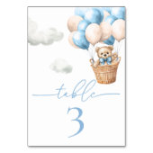Teddy Bear Balloon Blue Boy Baby shower Kaart (Achterkant)