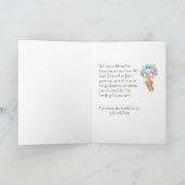Teddy Bear Balloon Blue God Ouders Thankful Kaart (Binnen)