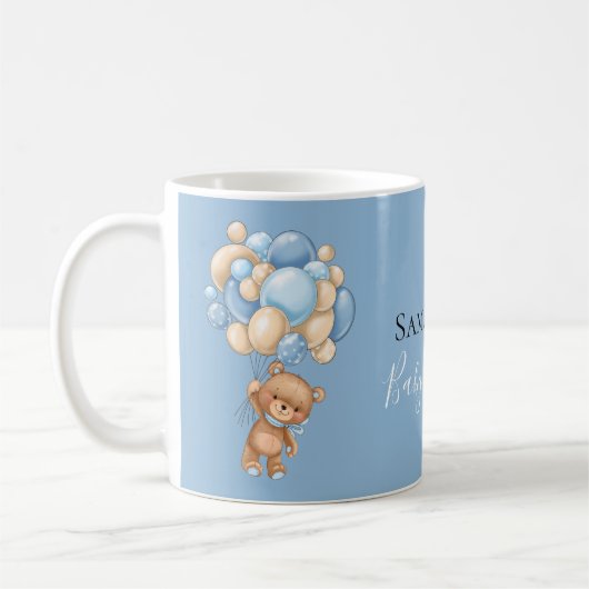 Teddy Bear Balloon Blue Koffiemok (Links)