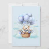 Teddy Bear Balloon Boy Baby Shower Invitation (Dos)