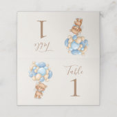 Teddy Bear Balloon Brown Place Card (Buitenkant ongevouwen)