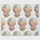 Teddy Bear Balloon Cute Wrapping Paper Cadeaupapier (Vlak)