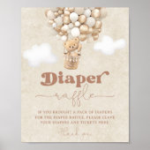 Teddy Bear Balloon Diaper Raffle Poster (Voorkant)