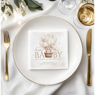 Teddy Bear Balloon Genderneutraal Baby shower Servet