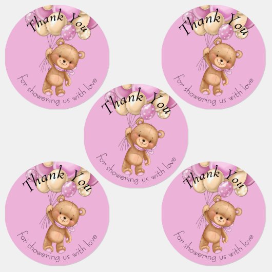 Teddy Bear BALLOON merci Étiquettes (Groupe)