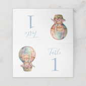Teddy Bear Balloon Place Card (Buitenkant ongevouwen)