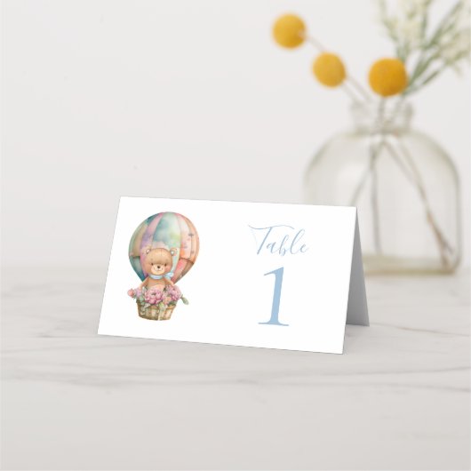 Teddy Bear Balloon Place Card (Achterkant)