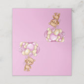 Teddy Bear Balloon Roze Place Card (Buitenkant ongevouwen)