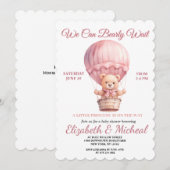 Teddy Bear Balloon Theme Baby Shower Invitation (Devant / Derrière)