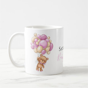 Teddy Bear Balloon White Pink Coffee Mok