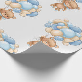 Teddy Bear Balloon Wrapping Paper Cadeaupapier (Hoek)