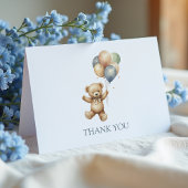 Teddy Bear & Balloons Baby shower Dank u kaarten
