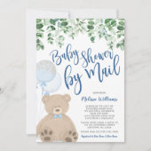 Teddy Bear Balloons Eucalyptus Baby shower per pos Kaart (Voorkant)