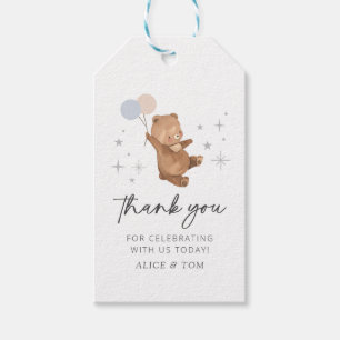 Teddy Bear Balloons Geslacht Onthullen Dank u Cadeaulabel