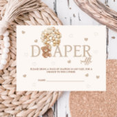 Teddy Bear Balloons Luier Raffle Baby shower Informatiekaartje