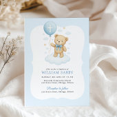 Teddy Bear Baptism Invitation pour garçon