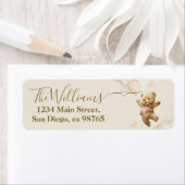 Teddy Bear Barly Wait Air Balloon Baby shower Etiket (Insitu)