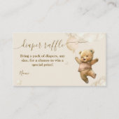 Teddy Bear Barly Wait Air Balloon Baby shower Informatiekaartje (Voorkant)