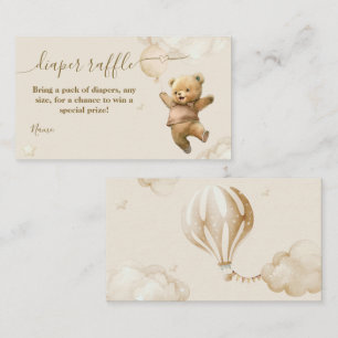 Teddy Bear Barly Wait Air Balloon Baby shower Informatiekaartje