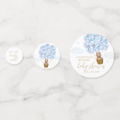 Teddy Bear Barly Wait Blue Boy Baby shower Confetti (Voorkanten)
