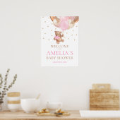 Teddy Bear Bearly Wait Welcome Baby shower Poster (Keuken)