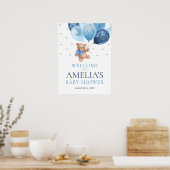 Teddy Bear Bearly Wait Welcome Baby shower Poster (Keuken)