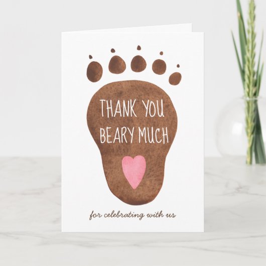 Teddy Bear Beary Beaucoup Baby shower Carte de rem (Devant)