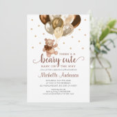 Teddy Bear Beary mignonne Baby shower Invitation (Debout devant)